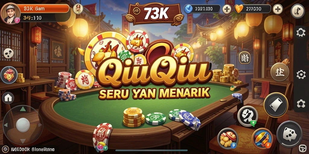Tangkapan layar permainan QiuQiu yang mendebarkan di 73K.