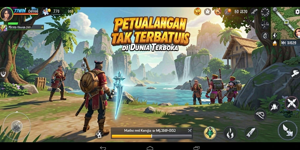 Screenshot 77WIN menampilkan pemain menjelajahi dunia terbuka yang luas dan menawan.