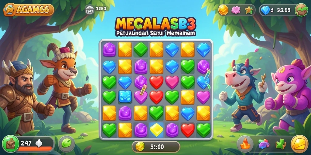 Tampilan gameplay AGAM66 yang penuh warna dan menantang.