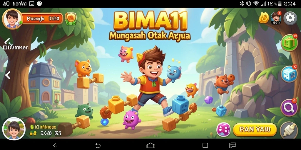 Tampilan gameplay puzzle yang menantang di BIMA11.