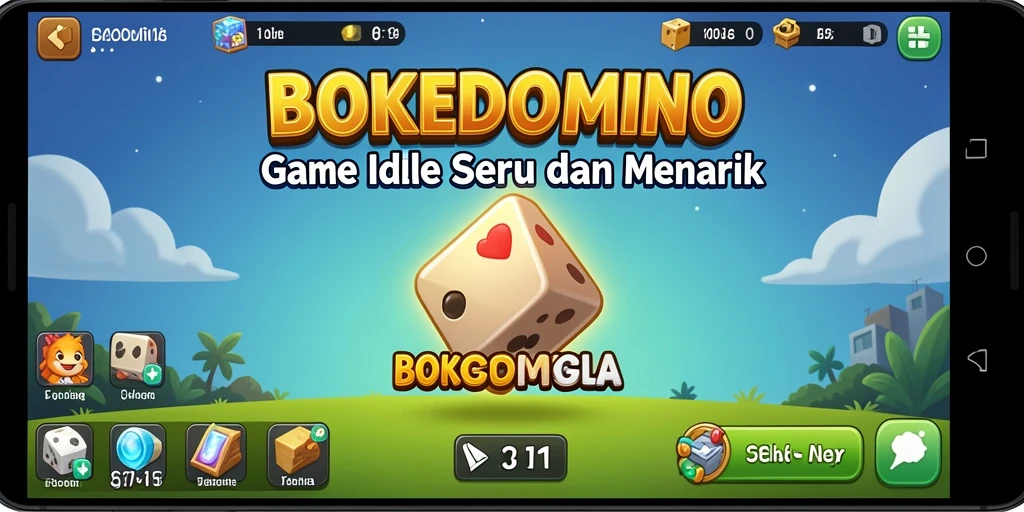 Tampilan gameplay yang menarik dan interaktif dari BOKEDOMINO.