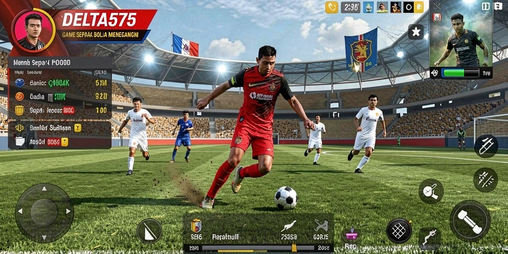 Tampilan mendebarkan gameplay sepak bola DELTA575.