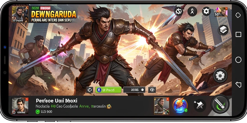 Tampilan gameplay DEWAGARUDA dengan aksi menembak yang mendebarkan.