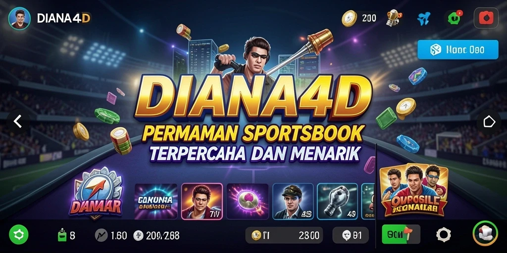 Tampilan gameplay seru dalam aplikasi Sportsbook DIANA4D.