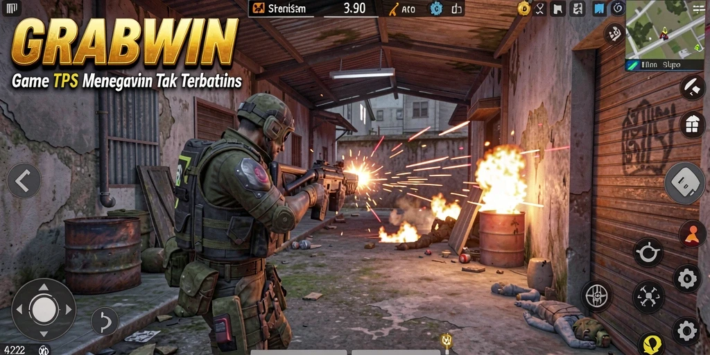 Screenshot gameplay <strong>GRABWIN</strong> menampilkan pertempuran intens dan strategi yang menarik.