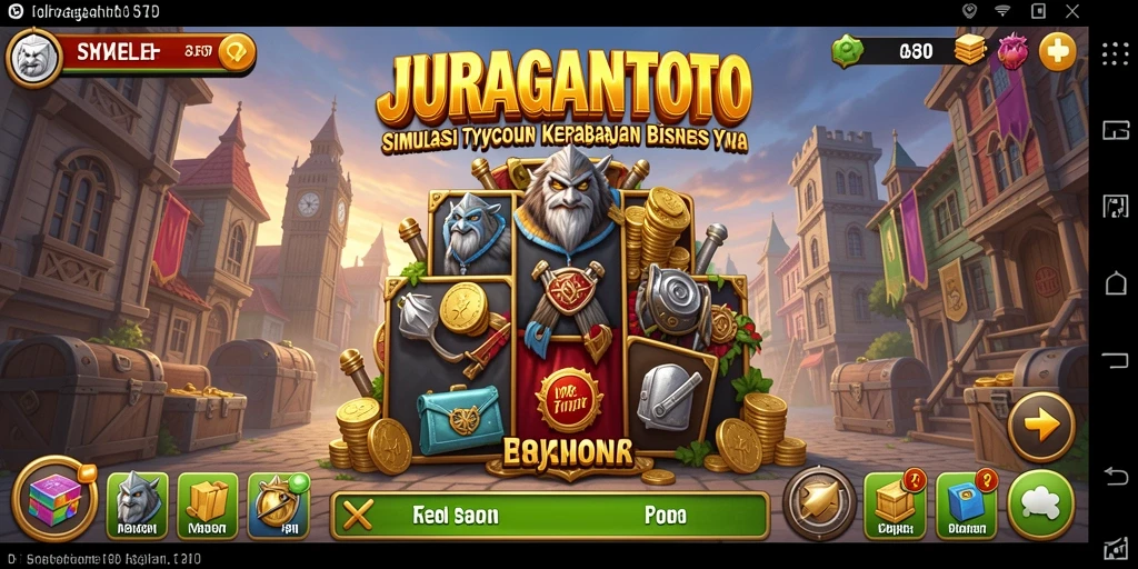 Tampilan gameplay menarik JURAGANTOTO dengan elemen Tycoon.