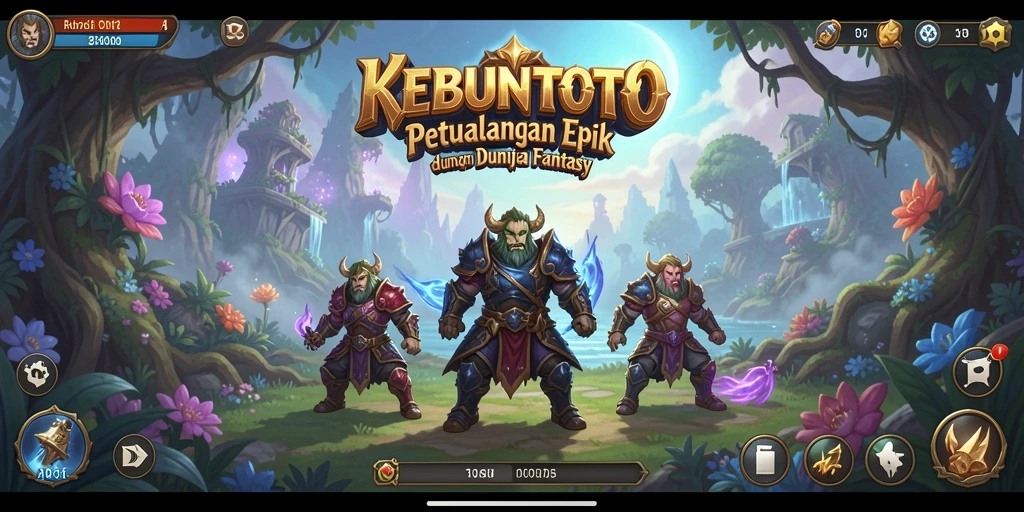 Tangkapan layar gameplay KEBUNTOTO yang menampilkan pertempuran epik.