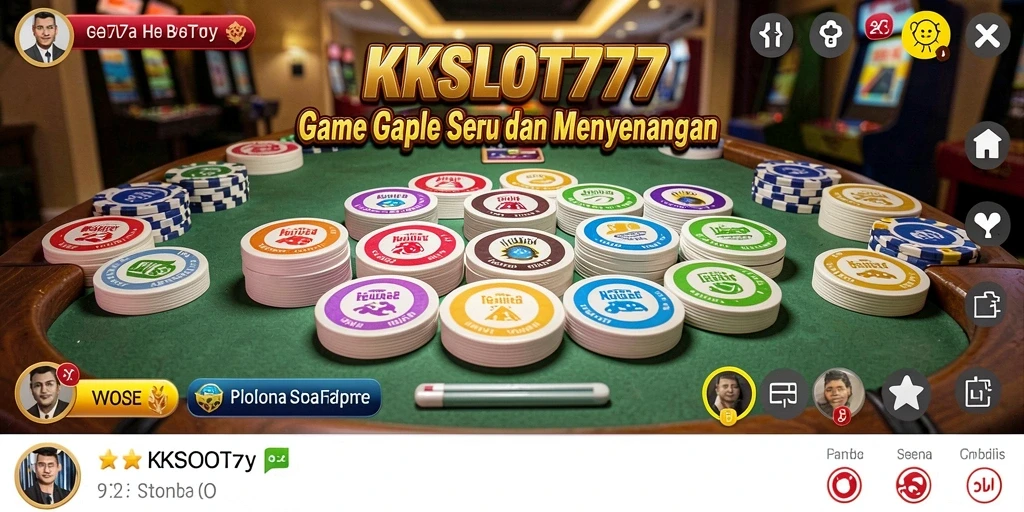 Tampilan gameplay KKSLOT777 dengan suasana permainan Gaple yang seru.