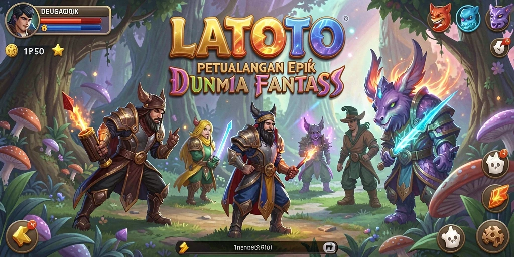 Tampilan gameplay LATOTO dengan karakter dan pertempuran menarik.