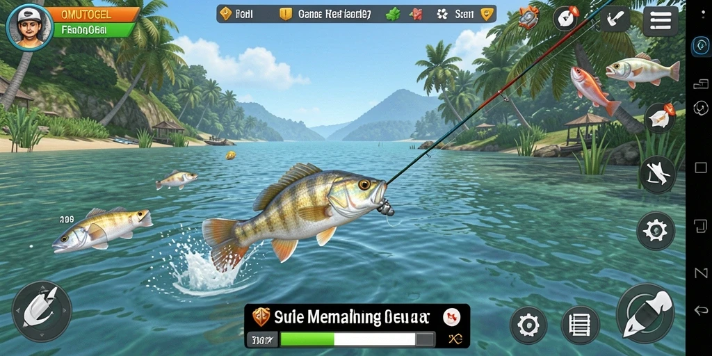 Gameplay OMUTOGEL yang menarik dalam suasana memancing yang indah.