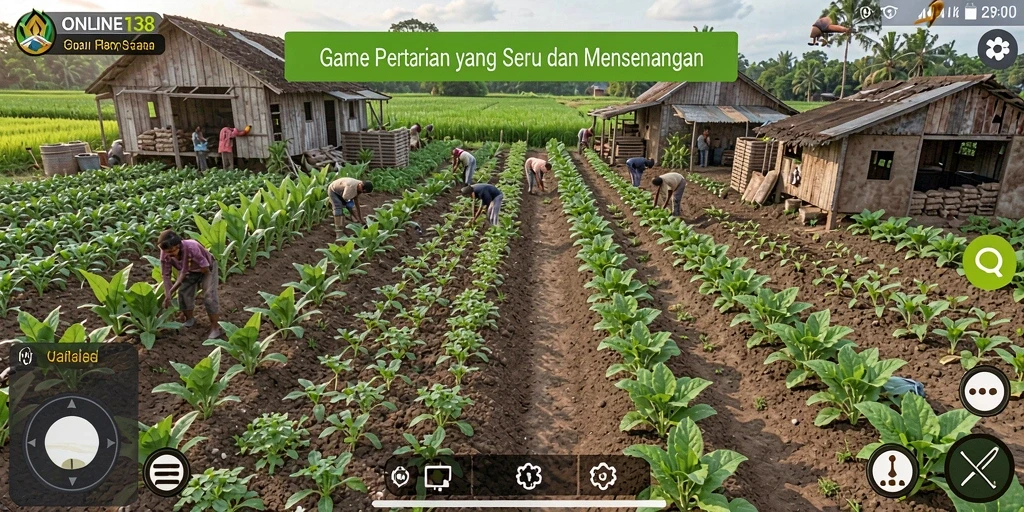 Tampilan gameplay pertanian yang seru dan interaktif di ONLINE138.
