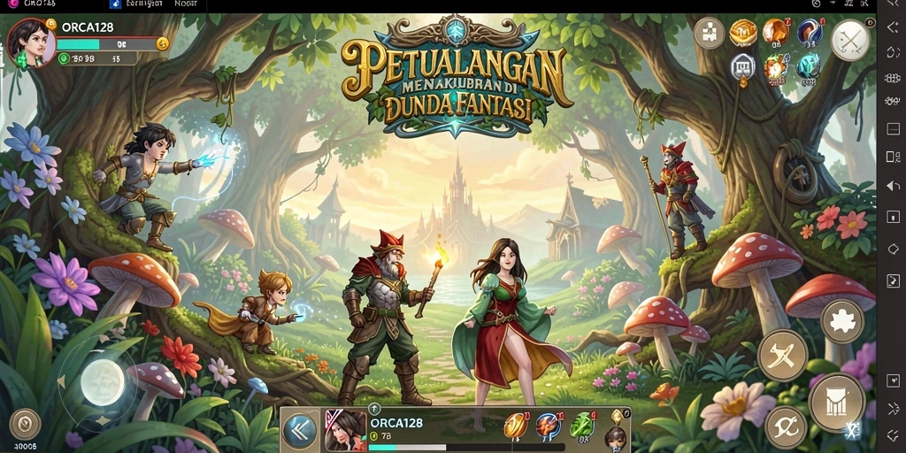 Screenshot gameplay yang menampilkan petualangan seru di ORCA128.