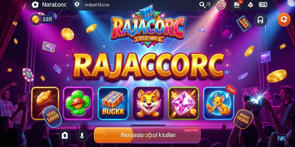 Tampilan permainan Slot RAJACORC yang penuh warna dan menarik.