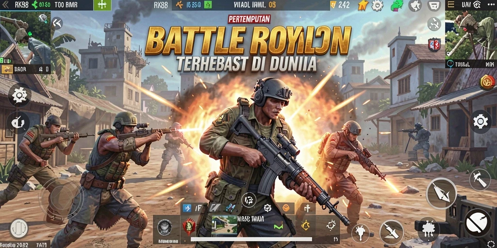 Gameplay seru RK88 dalam pertarungan Battle Royale.