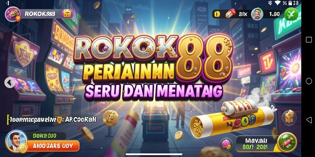 Tampilan gameplay ROKOK88 yang penuh warna dan dinamis.