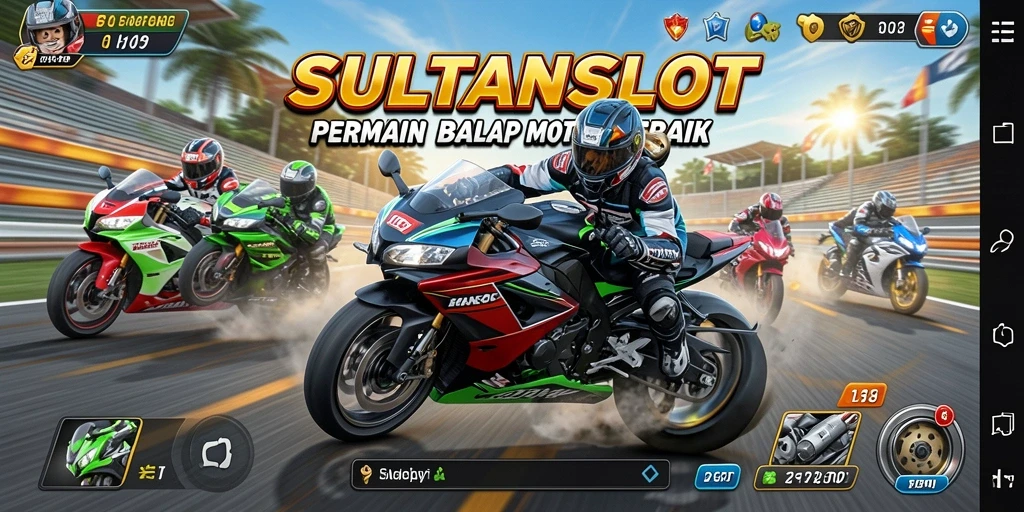 Tampilan menarik dari gameplay balap motor SULTANSLOT.