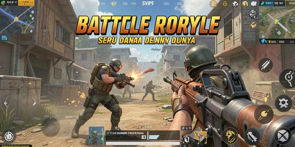 Tampilan gameplay yang mendebarkan di SVIP9, Battle Royale yang seru.