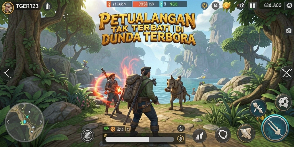 Tampilan gameplay TGER123 yang menakjubkan di dunia terbuka.