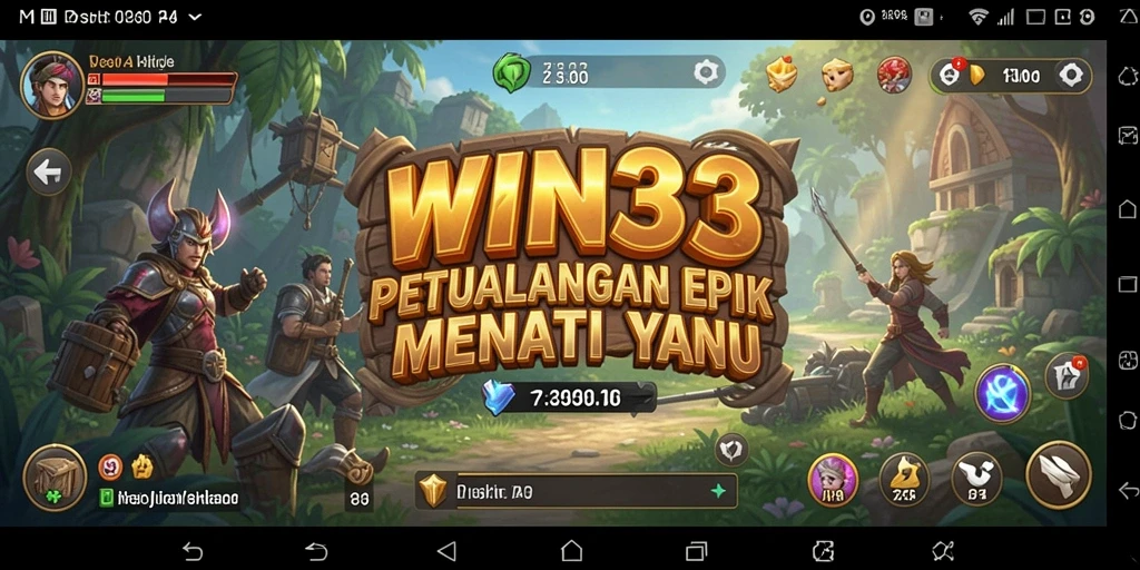 Screenshot gameplay WIN33 menunjukkan petualangan di dunia fantasi yang menakjubkan.